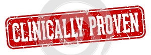 clinically proven rectangular sign. clinically proven stamp