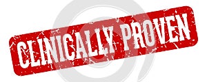 clinically proven rectangular sign. clinically proven stamp