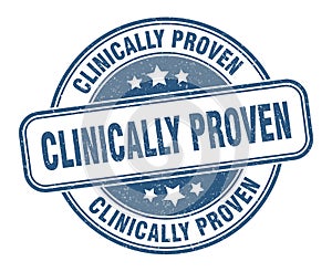 clinically proven stamp. clinically proven round grunge sign.