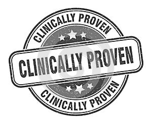 clinically proven stamp. clinically proven round grunge sign.