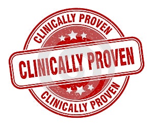 clinically proven stamp. clinically proven round grunge sign.
