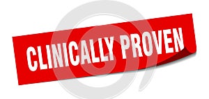 clinically proven sticker. clinically proven square sign. clinically proven