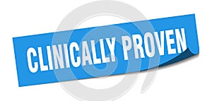 clinically proven sticker. clinically proven square sign. clinically proven