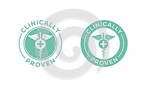 Clinically proven vector medical caduceus icon photo