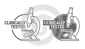 Clinically tested sign or stamp symbol photo