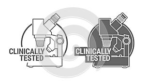 Clinically tested sign or stamp symbol photo