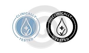 Clinically tested vector water drop icons photo