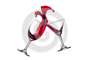 Clink red wine glasses