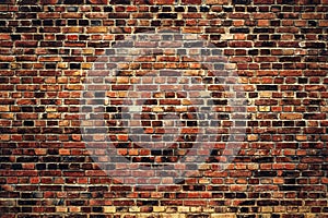 Clinker brick wall surface texture as background photo