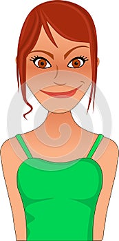 Clip art bitmap sassy redhead woman in green top