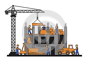 Clip art of building construction