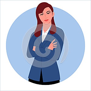 Clip art of a businesswoman arms crossed