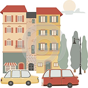 Clip art of city street vector