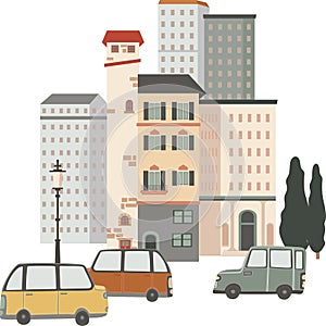 Clip art of city street vector