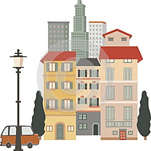 Clip art of city street vector