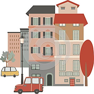 Clip art of city street vector