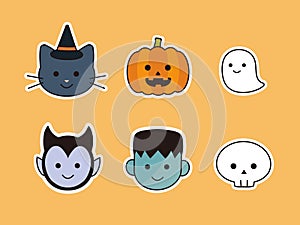 Clip art of Halloween characters icon