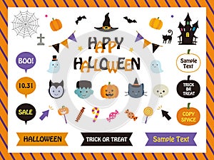 Clip art of Halloween illustration set