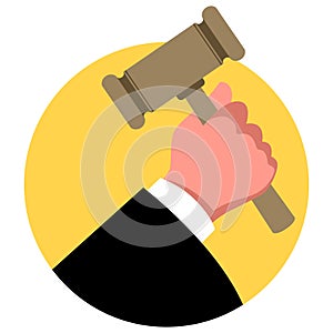 Clip art of a judge hand holding a gavel