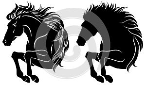 Clip-art of jumping horse