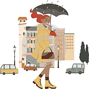 Clip art of people and the city street