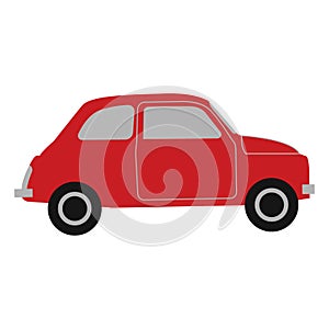 Clip art of red car with cartoon design