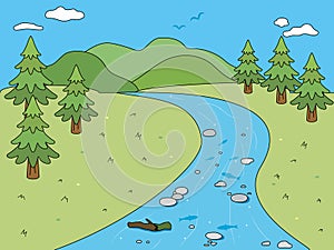 Clip art of simple river