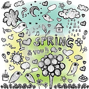 Clip art spring colorful spots illustrations