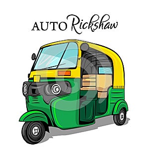 Indian auto rickshaw vector illustration photo