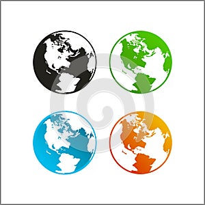 Clip art vector icon logo globe world map