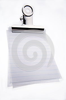 Clip on blank lined papers