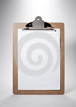 Clip board with blank paper