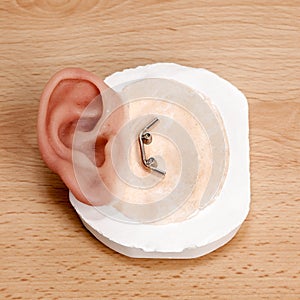 Clip Closure Artificial Human Ear. photo
