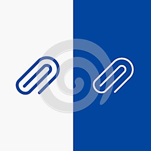 Clip, Metal, Paper, Pin Line and Glyph Solid icon Blue banner Line and Glyph Solid icon Blue banner