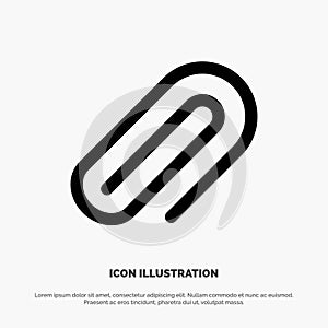 Clip, Metal, Paper, Pin solid Glyph Icon vector