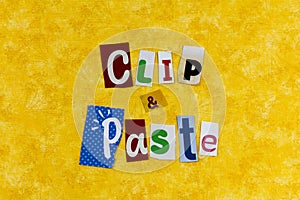 Clip paste cut copy glue letters illustration clipart