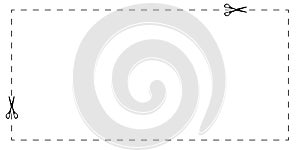 Coupon with a dotted cut line frame