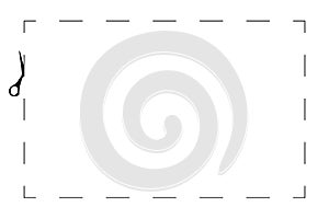 Coupon with a dotted cut line frame