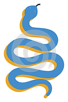 Clipart of a blue-colored slithering snake vector or color illustration