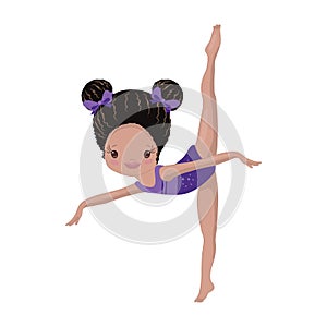 Clipart Cute African American Girl Gymnast Gym