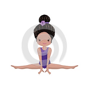 Clipart Cute African American Girl Gymnast Gym