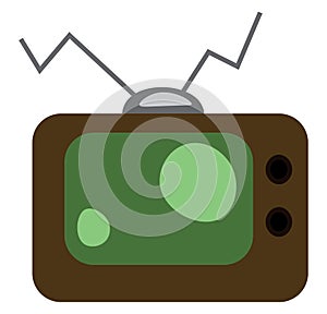 Clipart of an old-fashioned television set vector color drawing or illustration