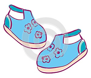 Clipart of a pair of baby`s shoes vector or color illustration