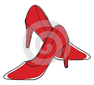 Clipart of a pair of red-colored shoes vector or color illustration