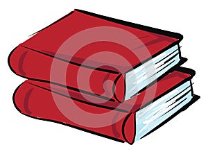 Clipart of two red books vector or color illustration