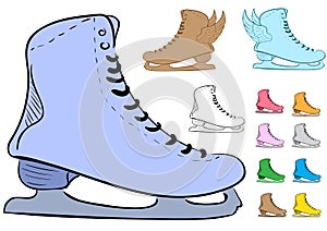 Clipart with the various skates