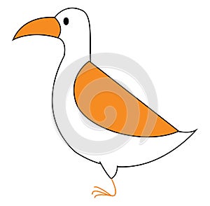 Clipart of a white-colored bird  vector or color illustration
