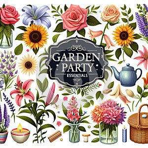 Cliparts Flowers packs illustration