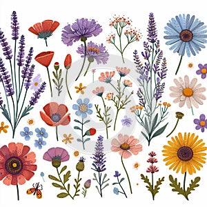 Cliparts Flowers packs illustration