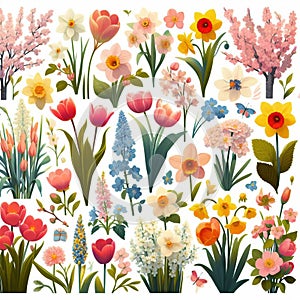 Cliparts Flowers packs illustration